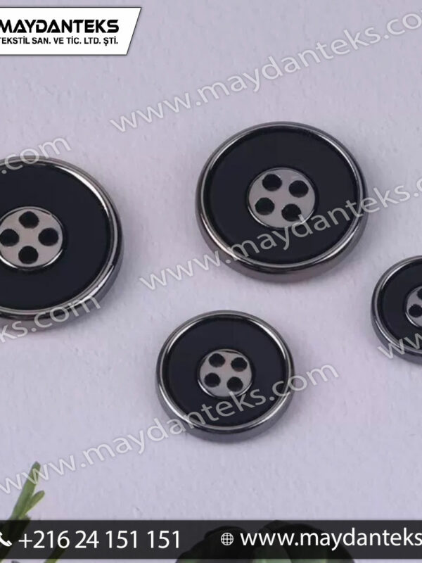 bouton-metal-gunmetal-resine-noire-4-trous-design-bicolore-couture-veste-manteau-mercerie-premium