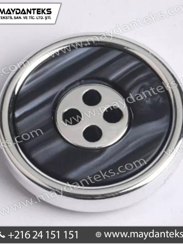 bouton-metal-gunmetal-resine-brun-strie-4-trous-couture-veste-manteau-mercerie-premium-design-bicolore