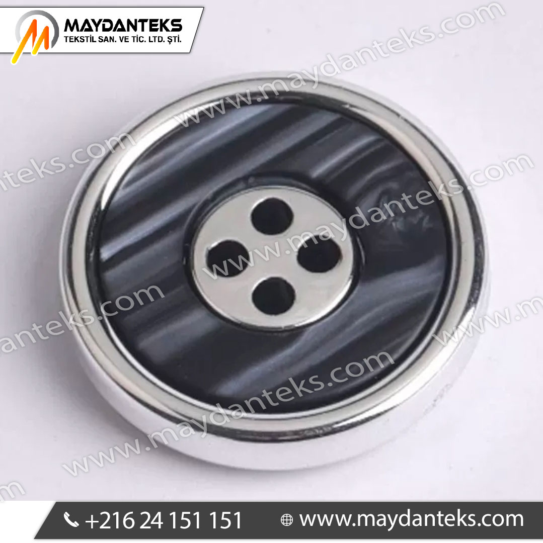 bouton-metal-gunmetal-resine-brun-strie-4-trous-couture-veste-manteau-mercerie-premium-design-bicolore