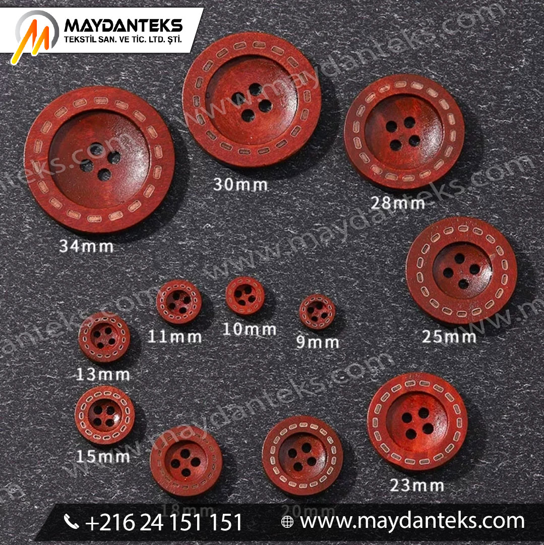 boutons-effet-cuir-rouge-surpiqure-4-trous-couture-manteau-veste-mercerie-vintage-premium