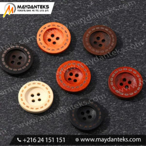 boutons-effet-bois-surpiqure-ocre-brique-brun-4-trous-couture-veste-manteau-style-vintage-mercerie