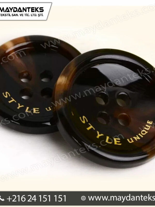 boutons effet ecaille tortue marquage dore 4 trous couture luxe mercerie