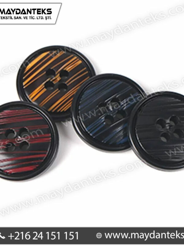 boutons design rayures couleur noir 4 trous couture moderne mercerie graphique