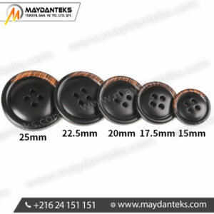 boutons noir mat effet bois 4 trous tailles multiples couture moderne mercerie premium