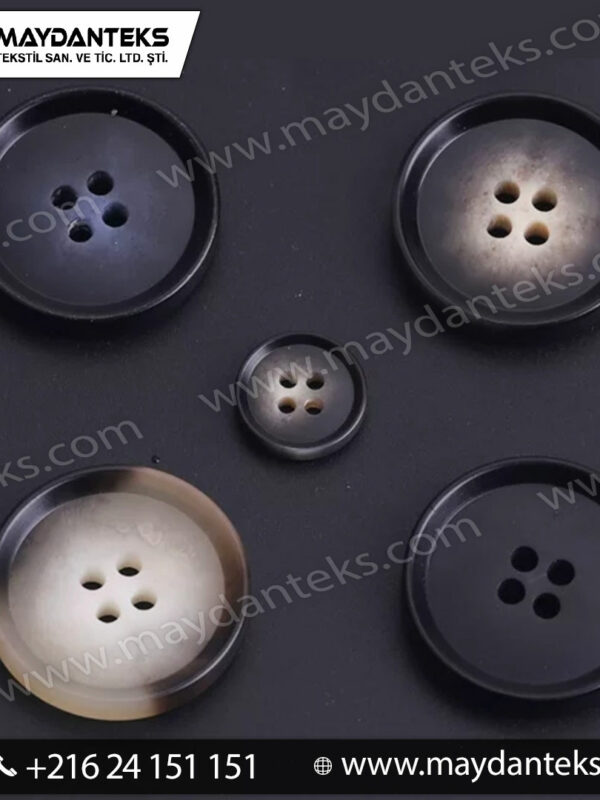 boutons noir mat design eclipse 4 trous couture moderne mercerie premium