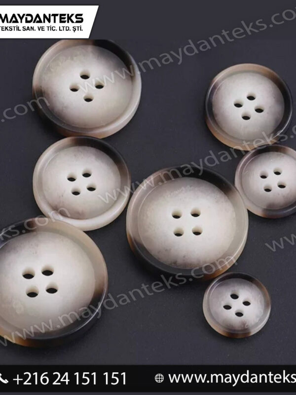 boutons noir mat design eclipse 4 trous couture moderne mercerie premium