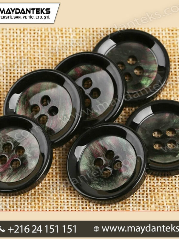 boutons effet corne noir degrade ambre nacre 4 trous couture luxe mercerie premium